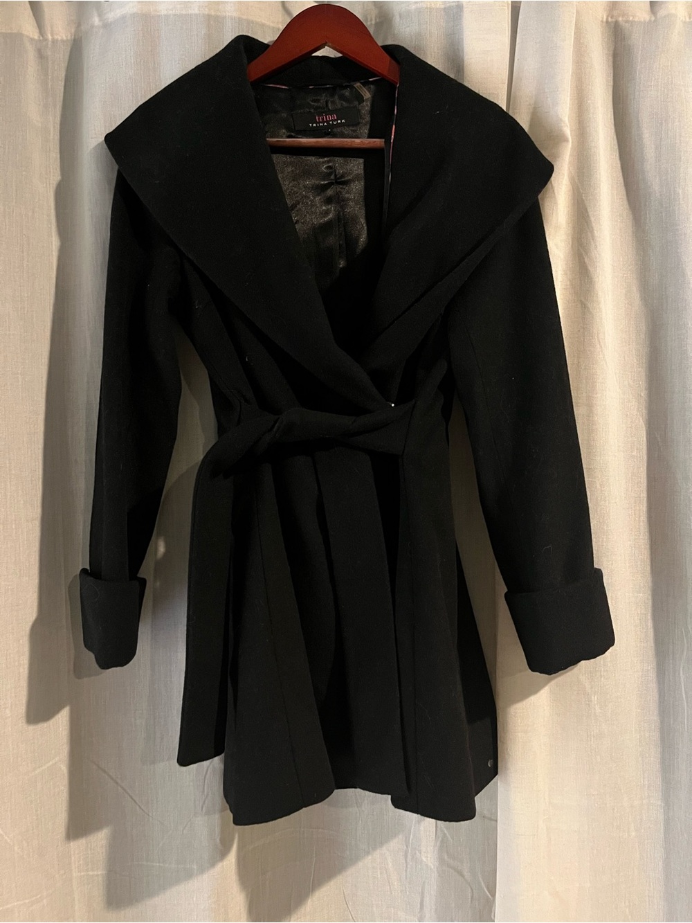 Black Peacoat with Belt